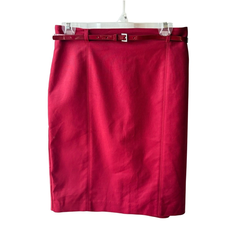 Vintage Van Heusen Y2K Corpcore Pencil Skirt Womens 6 Red Librarian Academia